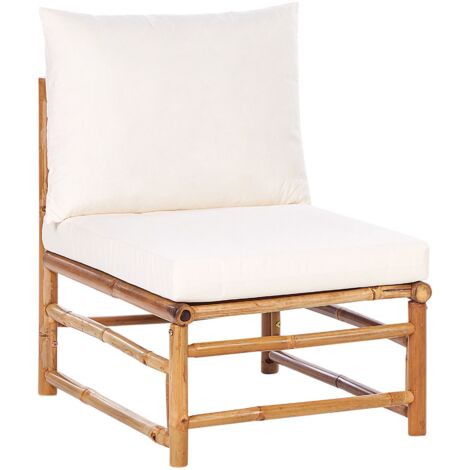 Garden 1-Seat Section CERRETO Bamboo Wood Off-White