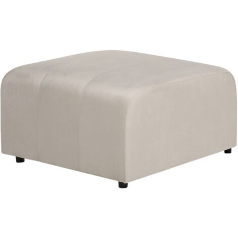 Modern Ottoman Footrest Footstool Seat Velvet Beige Falsterbo