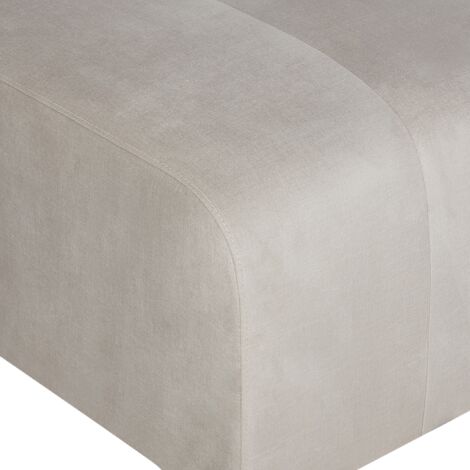 Modern Ottoman Footrest Footstool Seat Velvet Beige Falsterbo