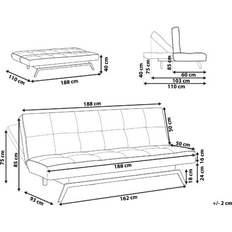 Modern Upholstered Sofa Bed Green Fabric 3 Seater Leeds