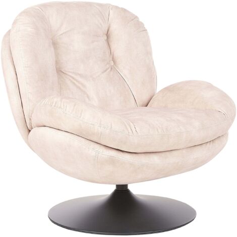 Swivel Armchair NOLVIK Velvet Light Beige