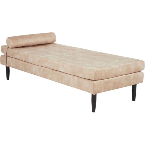 Velvet Chaise Longue Living Room Furniture Modern Style Beige Ussel
