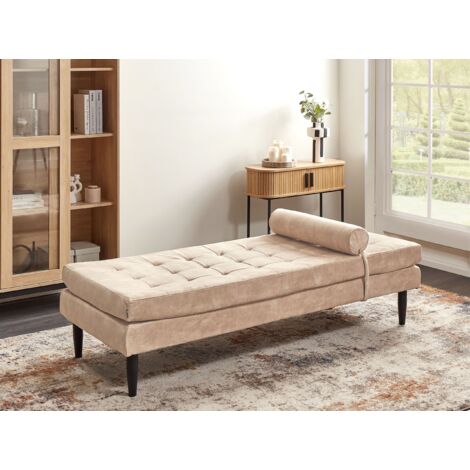 Velvet Chaise Longue Living Room Furniture Modern Style Beige Ussel