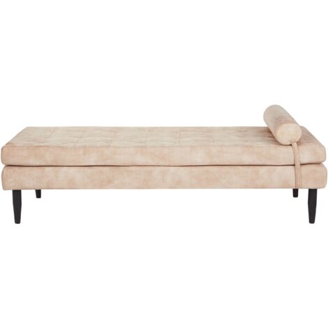 Velvet Chaise Longue Living Room Furniture Modern Style Beige Ussel