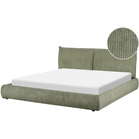 Bed Corduroy VINAY 180 x 200 cm (EU Super King) Olive Green (1/5)