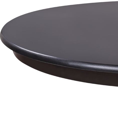 Vintage Retro Round Wooden Dining Room Pedestal Table ⌀ 120 cm Black Akron