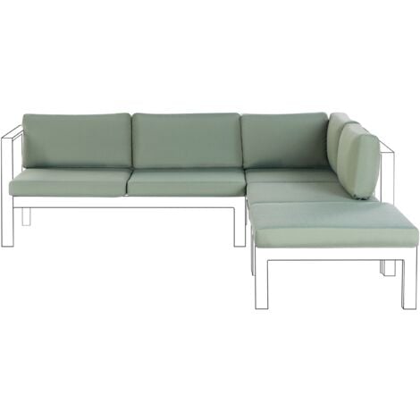 Garden Outdoor Cushion Cover Set for Corner Sofa Water Repellent UV protection Green Messina
