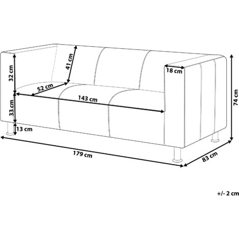 Modern 3 Seater Faux Leather Sofa Silver Metal Legs Track Arms White Floro