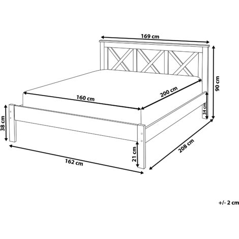Modern EU King Size Wooden Bed Frame 5ft3 Light Wood Headboard Slats Tannay