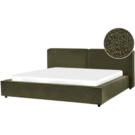 Bed Boucle LINARDS 180 x 200 cm (EU Super King) Dark Green (1/5)