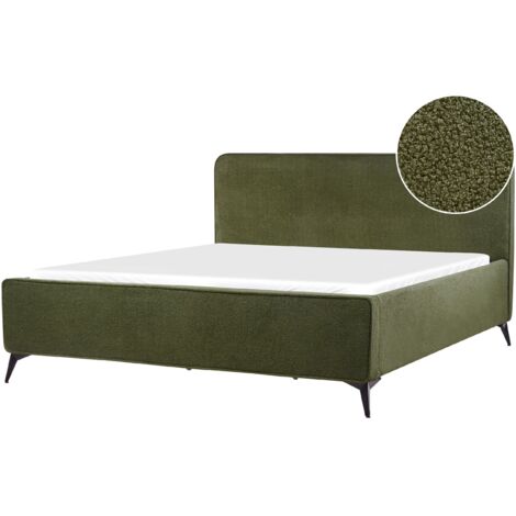 Bed Boucle VALOGNES 180 x 200 cm (EU Super King) Dark Green (1/5)