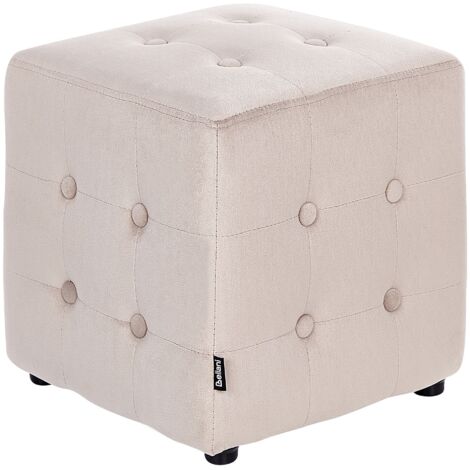 Pouffe WISCONSIN Velvet Light Beige (1/5)