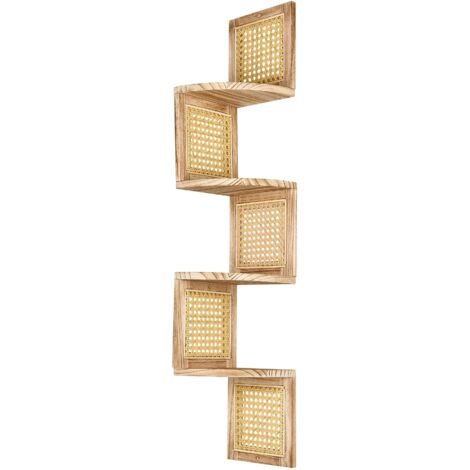 4 Tier Shelving Unit ALDER Paulownia Wood 101 cm Light Brown