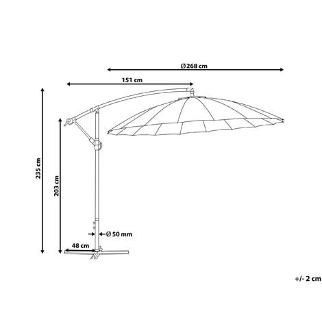 Modern Outdoor Garden Cantilever Parasol Light Grey Polyester Canopy Calabria II