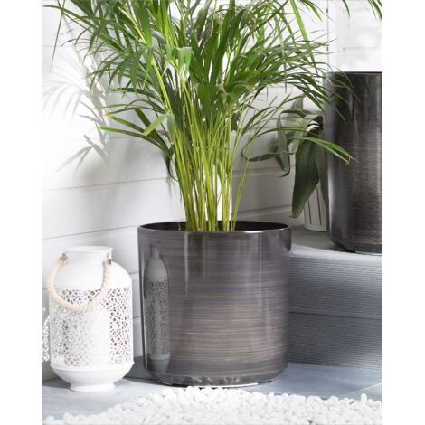 Garden Indoor Glamorous Flower Pot Round Planter Grey 35 x 35 x 35 cm Vagia