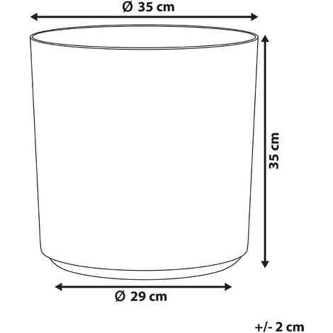 Garden Indoor Glamorous Flower Pot Round Planter Grey 35 x 35 x 35 cm Vagia