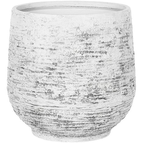 Modern Round Garden Plant Pot Fibre Clay Outdoor Planter ø53 cm Grey Dioni