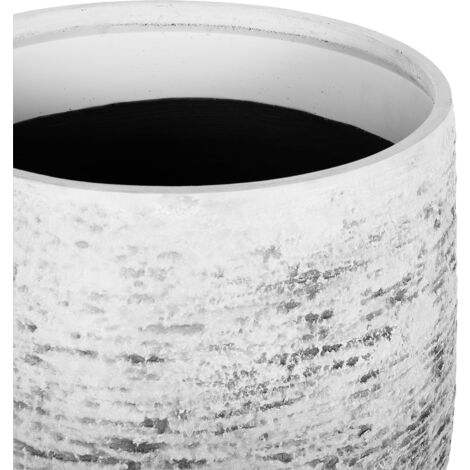 Modern Round Garden Plant Pot Fibre Clay Outdoor Planter ø53 cm Grey Dioni