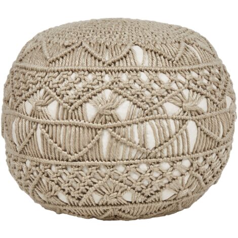 Pouffe AADHI Synthetic Material Beige (1/5)