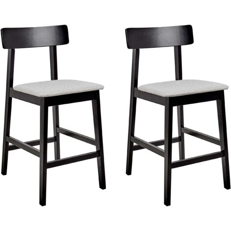 Set of 2 Bar Chairs ISANTI Wood Grey (1/5)