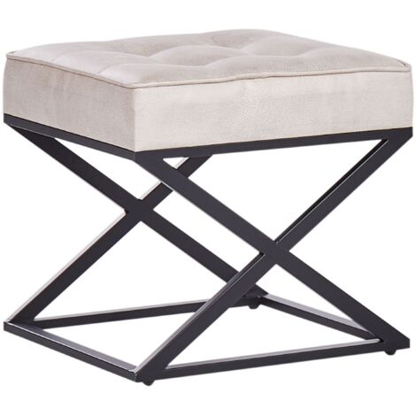 Footstool MURDO Faux Leather Beige (1/5)