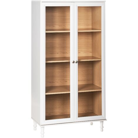 Glass Display Cabinet TINGLEDALE 80 cm White
