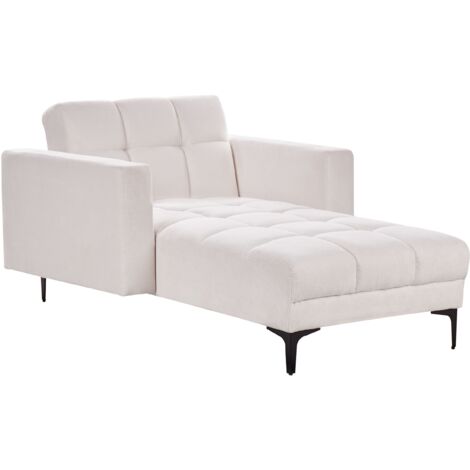 White tufted chaise lounge hotsell
