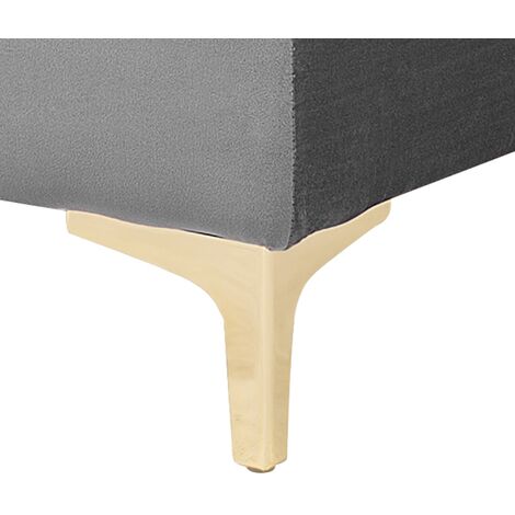 Modern Ottoman Square Footstool Grey Velvet Tufted Aberdeen