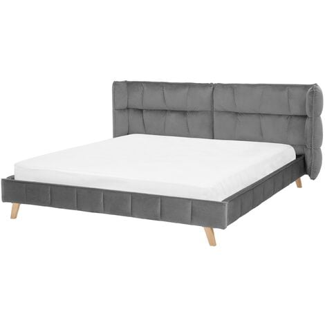 King tufted store wingback headboard