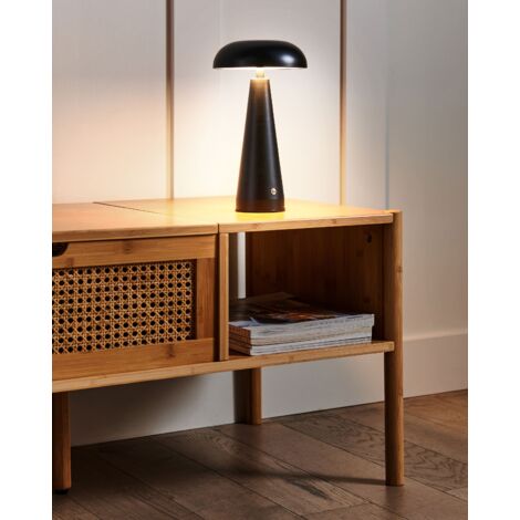 Modern Table Lamp Iron Indoor Wireless Light Dimmer LED Black Bocono