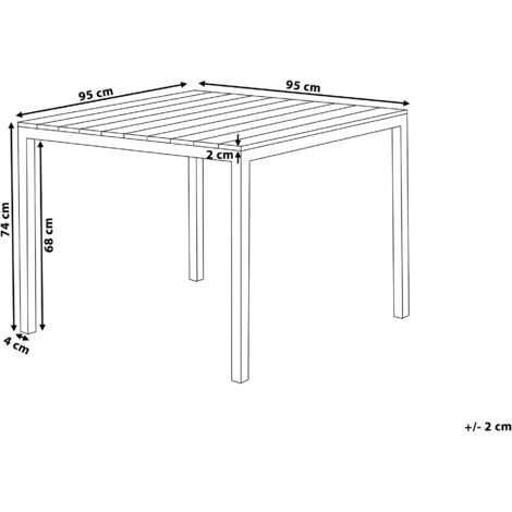 Garden Dining Table Plastic Wood Slatted Tabletop Patio Outdoor Grey Prato