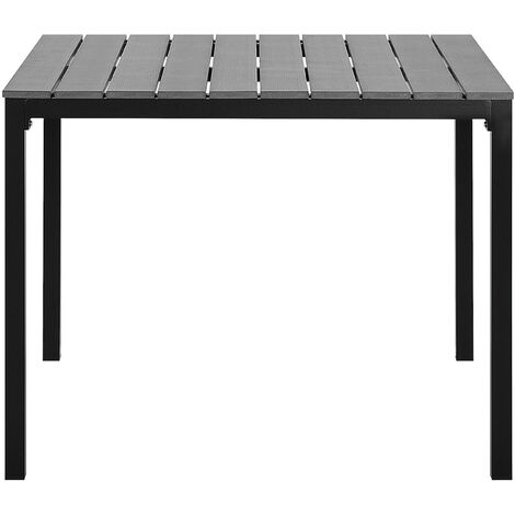 Garden Dining Table Plastic Wood Slatted Tabletop Patio Outdoor Grey Prato