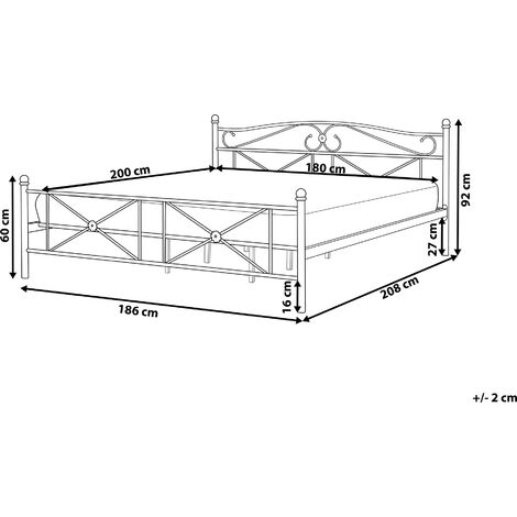 Minimalist Retro EU Super King Size Metal Bed Frame 6ft White Rodez