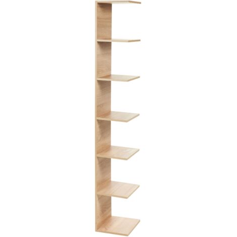 Wall Bookshelf ESTON 190 cm Light Brown (1/5)