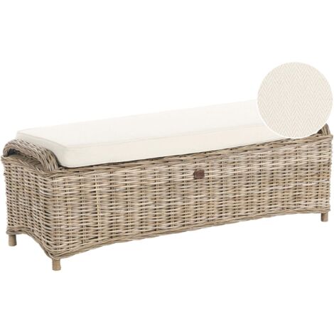 Garden Ottoman SUSUA 140 cm Rattan Natural (1/5)