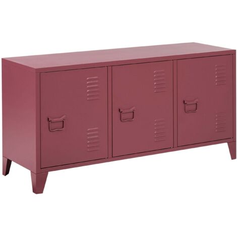 Storage Unit CARDIFF Metal Dark Red