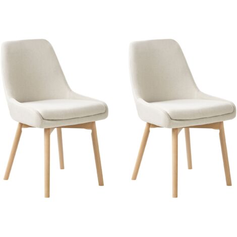 Set of 2 Dining Chairs MELFORT Fabric Off-White (1/5)