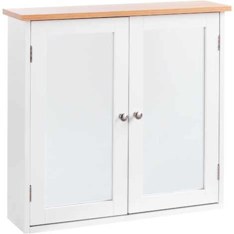 Bathroom Wall Mounted Mirror Cabinet ALAMOS 65 cm 60 cm White (1/5)