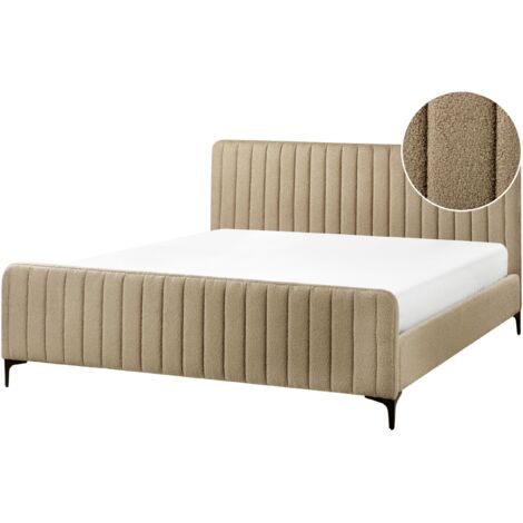 Bed Boucle LUNAN 180 x 200 cm (EU Super King) Taupe (1/5)