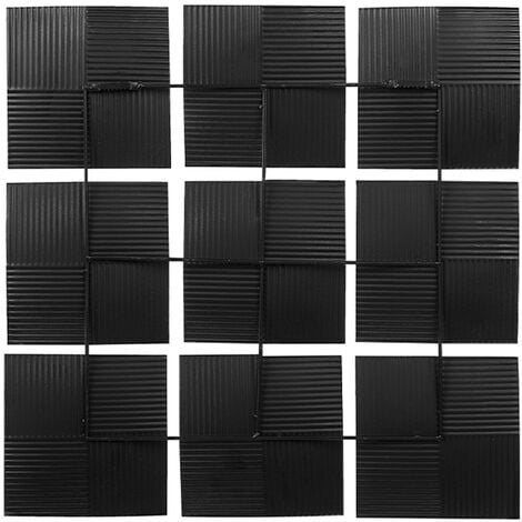 Modern Wall Art Square Metal Wall Decoration Accent Piece Multicolour Titanium
