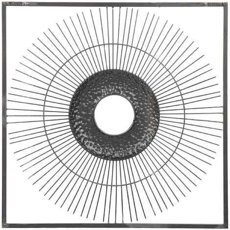 Modern Sleek Slender Square Gold Wall Decoration Art Deco Sun Shape Mercury
