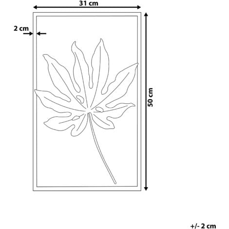 Modern Wall Decor Leaf Metal MDF Gold White Black Curium