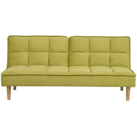 Sofa Bed 3 Seater SILJAN Fabric Olive Green