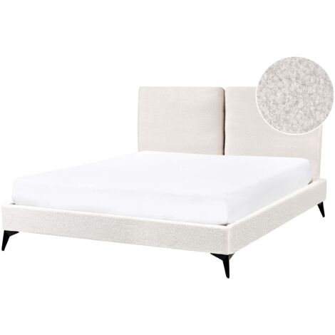 Bed Boucle MELLE 140 x 200 cm (EU Double) Off-White (1/5)