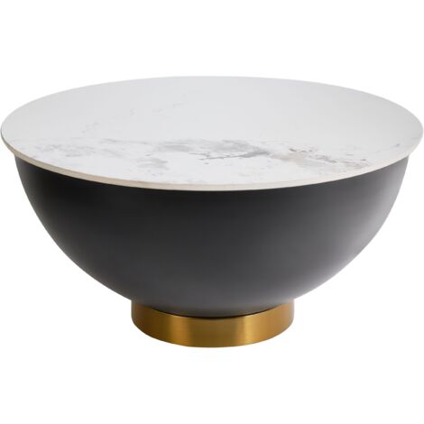 Coffee Table NADINE Ceramic Black with Storage (1/5)