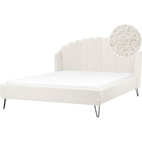 Bed Boucle AMBILLOU 180 x 200 cm (EU Super King) Off-White (1/5)