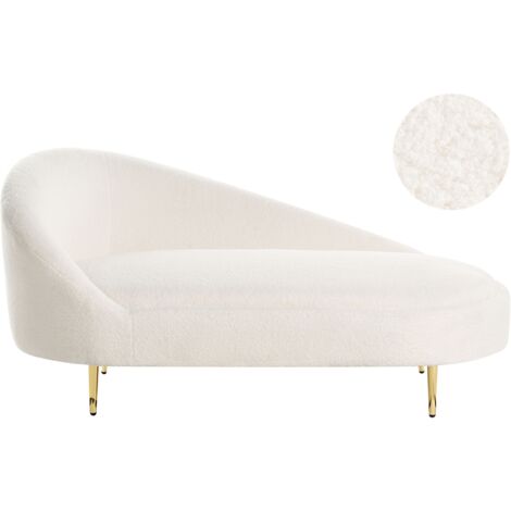 Left-Hand Chaise Lounge VALREAS Boucle Off-White