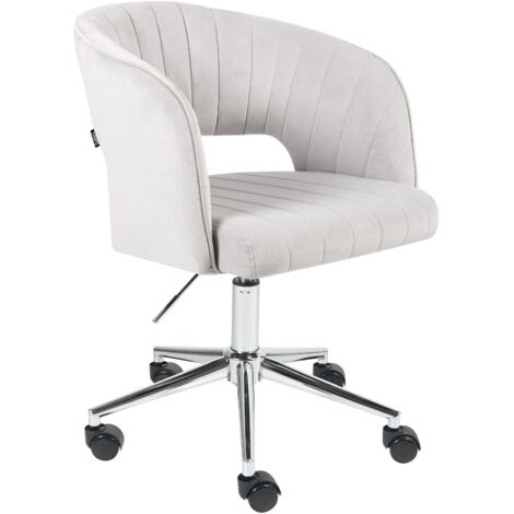 Desk Chair KATONAH Velvet Light Grey (1/5)