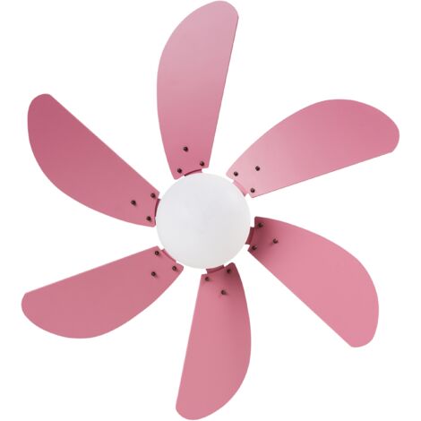 Modern Ceiling Fan Remote Control LED Lighting Synthetic Material and Plywood Pink Logar