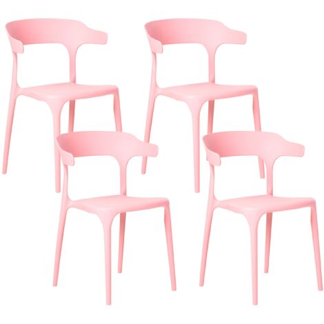 Set of 4 Garden Chairs GUBBIO Pink (1/5)